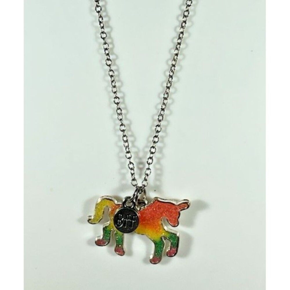 Unicorn Necklace Girl's Jewelry Silver Tone 22" BFF Charm Great Gift Whimsical